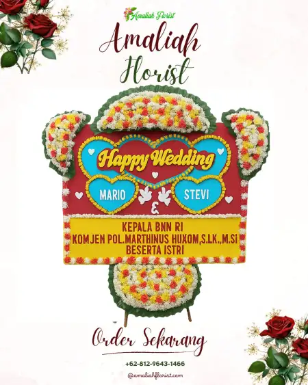 Papan Bunga Pernikahan Wiyong